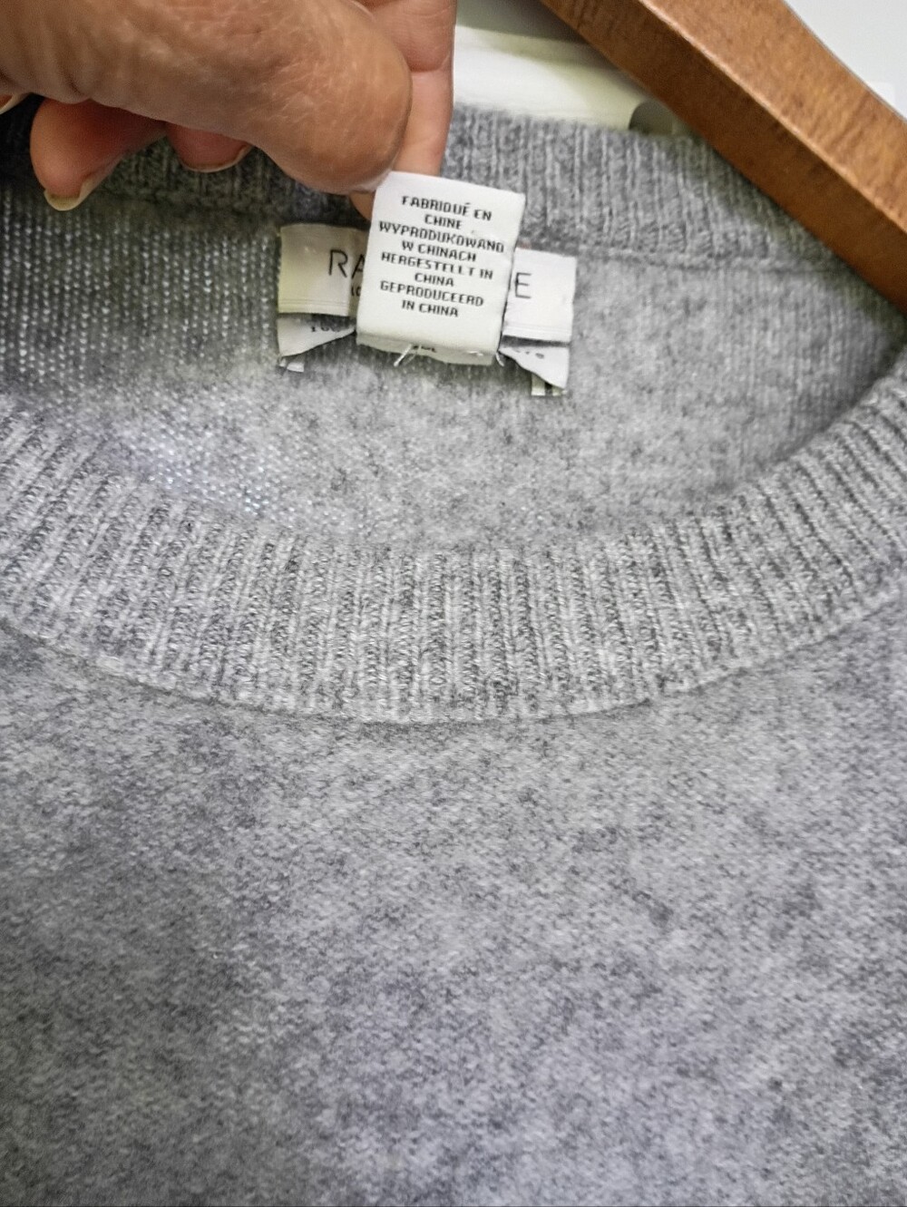 Rachel Zoe 2-Ply Cashmere Sweater Grey Pullover Knit Women Sz Small - Picture 7 of 8